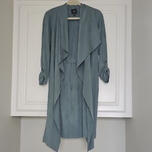 Jules & Leopold Teal Women's Trench Coat